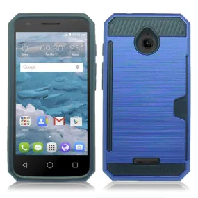 ALCATEL DAWN/5027B/STREAK/4060A BLUE ON BLACK DUO LAYER CASE