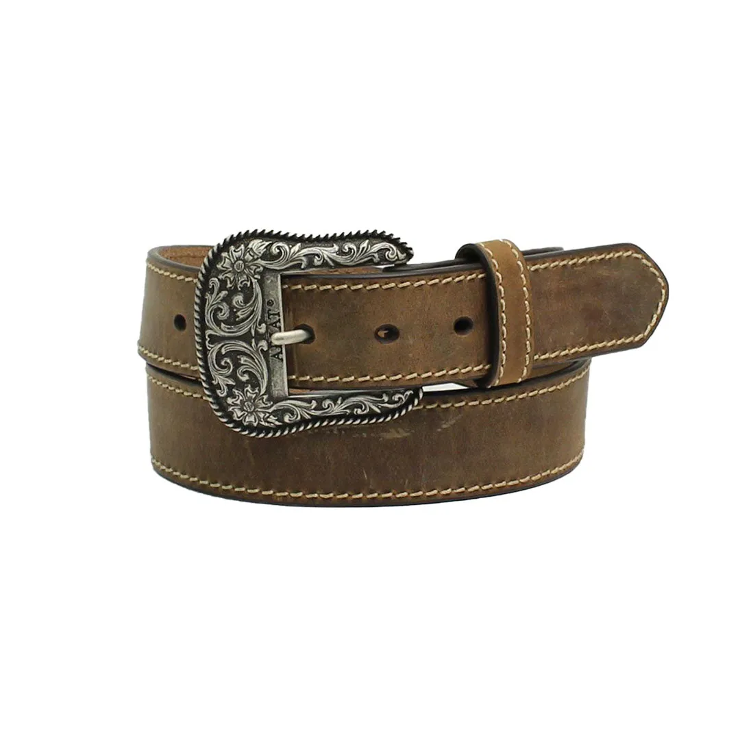 Ariat Women's Fashion Distress Brown Leather Belt