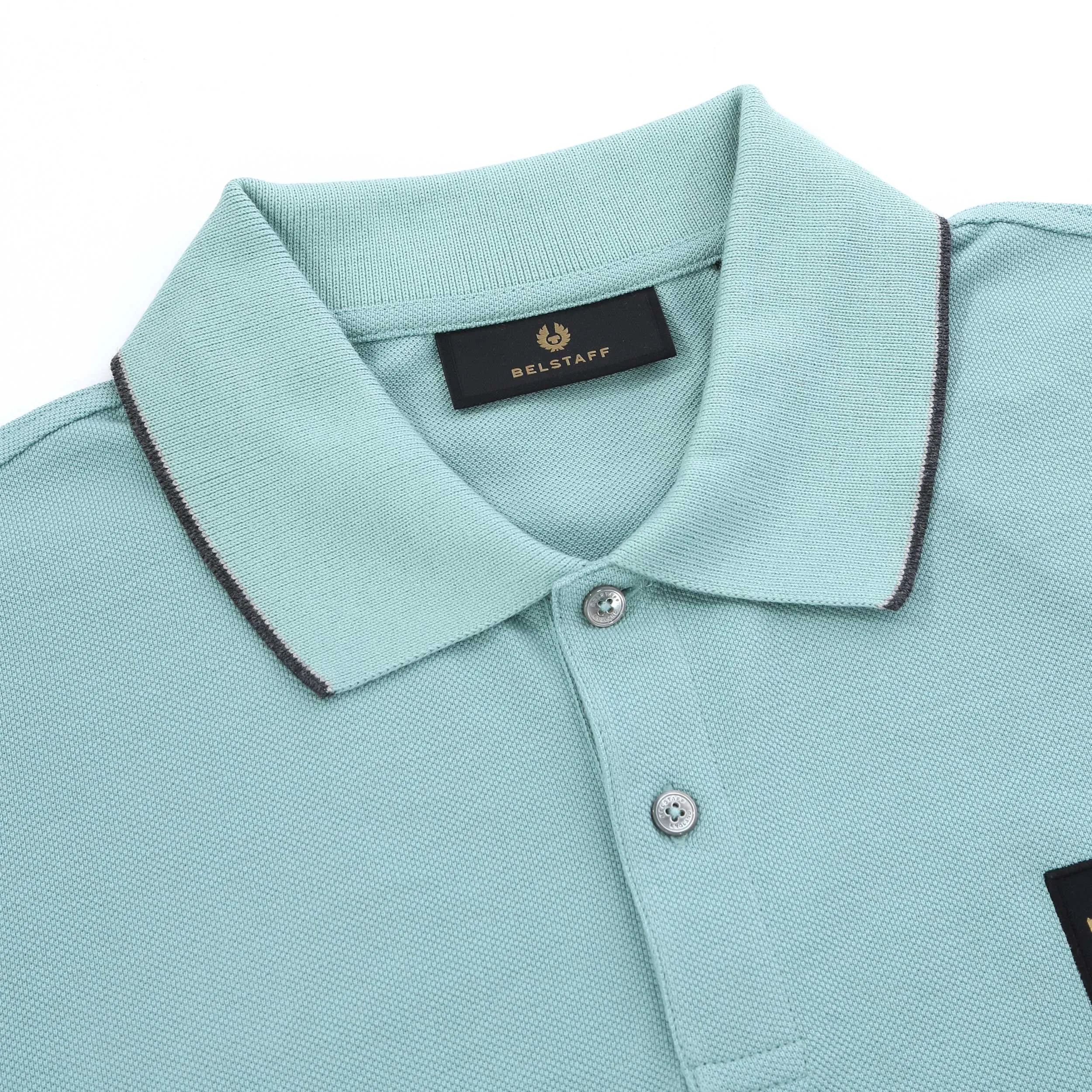 Belstaff Double Tipped Polo Shirt in Oil Blue