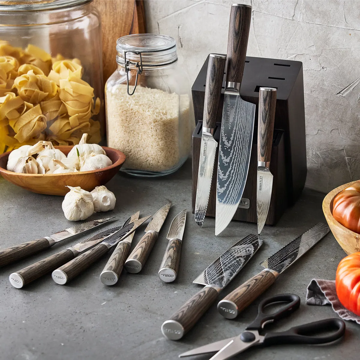 Bobby Flay by GreenPan Stainless Steel 13-Piece Knife Block Set