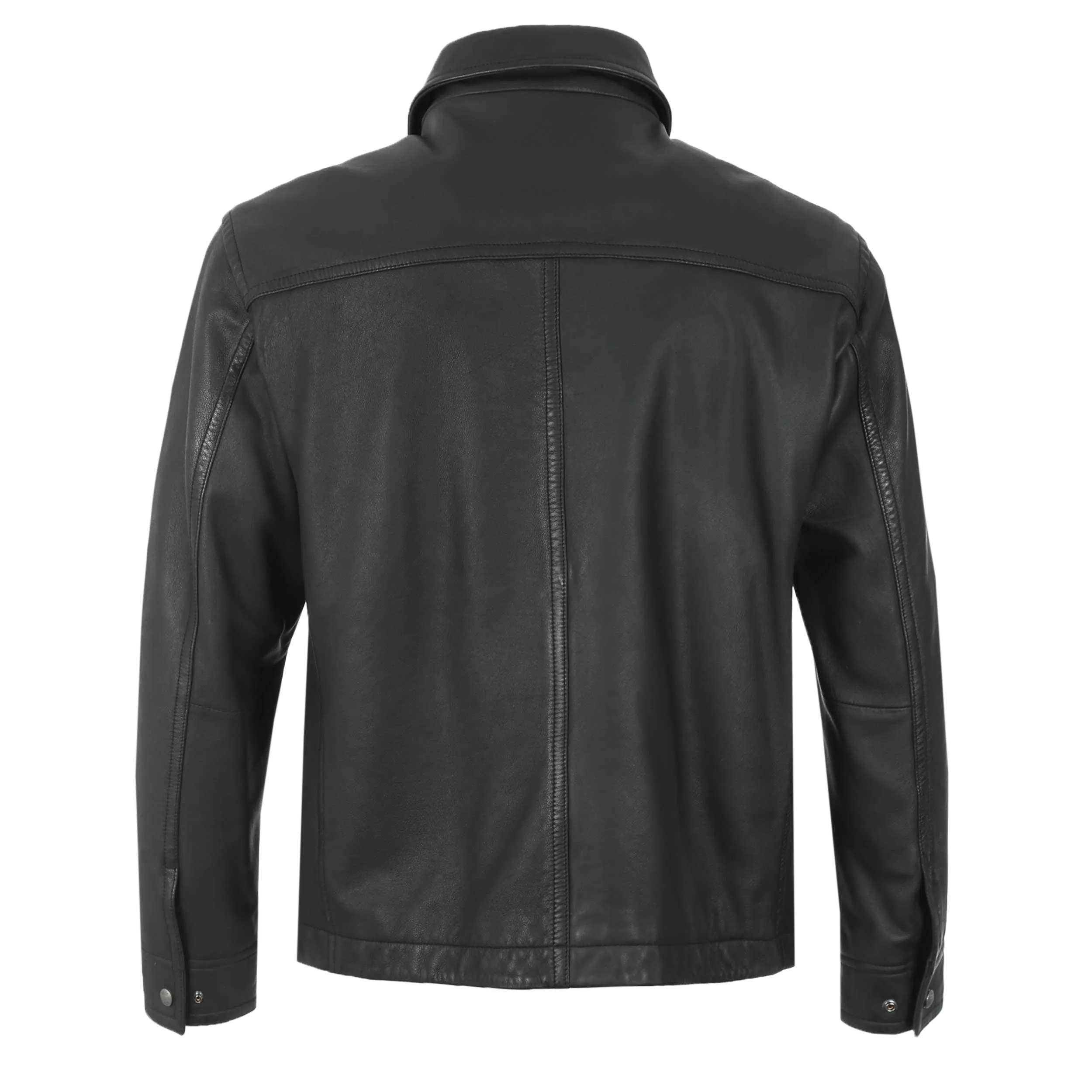 BOSS Jericho Leather Jacket in Black