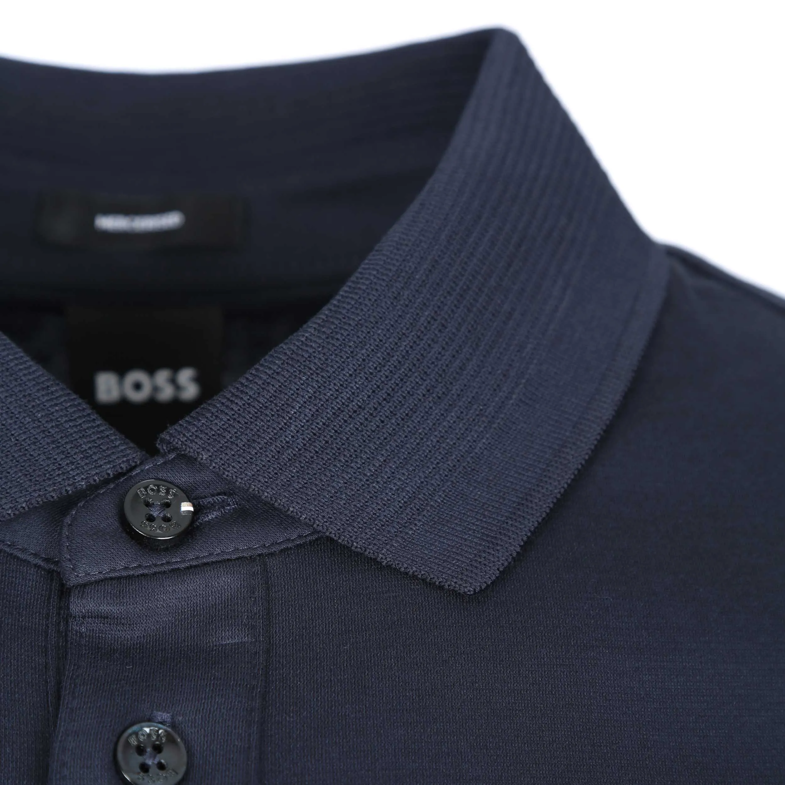 BOSS Pado 08 LS Polo Shirt in Navy