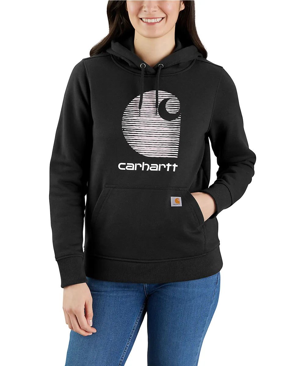 Carhartt Women's "C" Graphic Logo Hooded Sweatshirt - Black