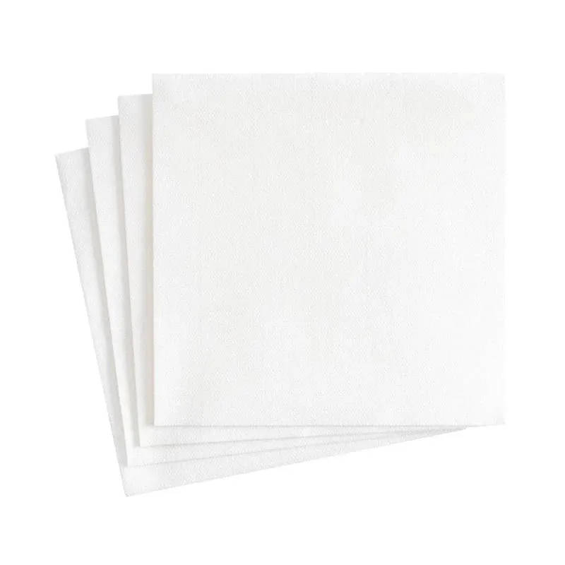 Caspari Paper Linen Solid Cocktail Napkins in White - 15 Per Package