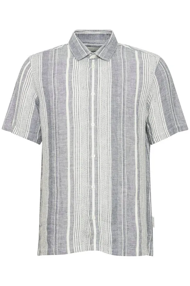 CASUAL FRIDAY - CFAnton SS Linen Striped Shirt - 20505068