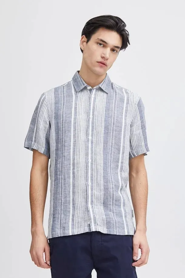 CASUAL FRIDAY - CFAnton SS Linen Striped Shirt - 20505068