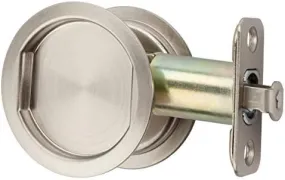 Citiloc Round Hall/Closet Passage Pocket Door Latch Satin Nickel