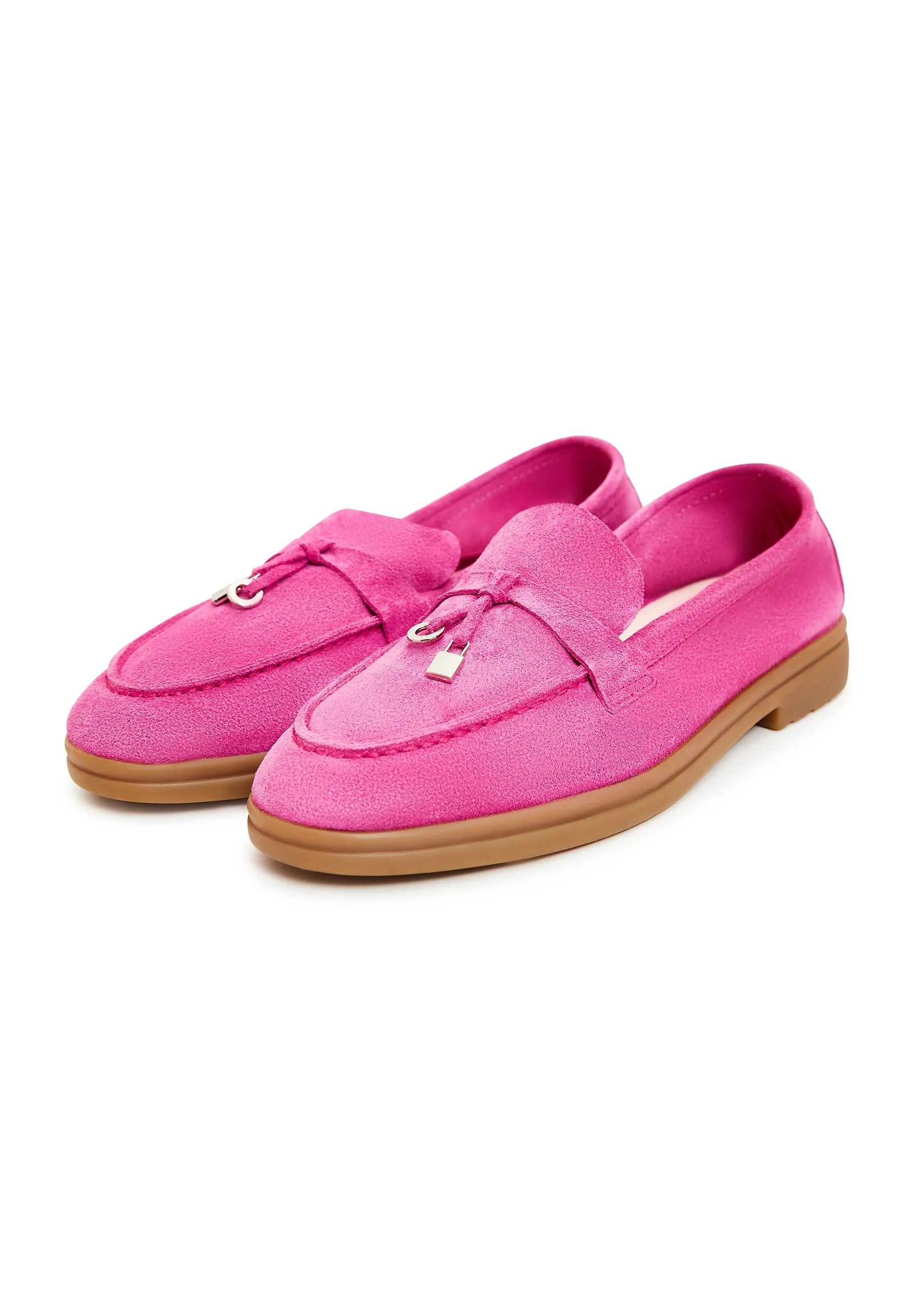 Classic Flat Sole Loafers - Fuchsia