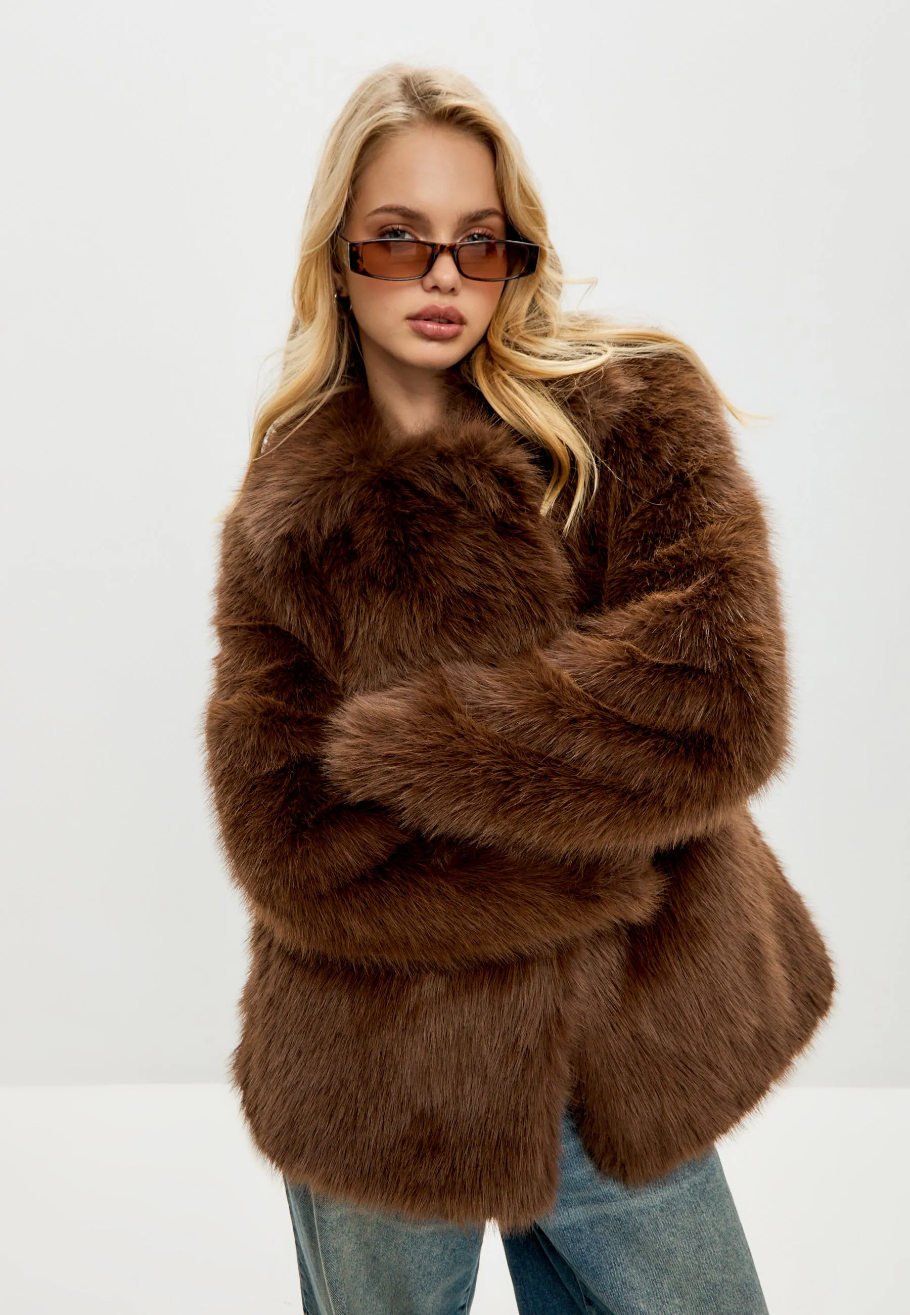 Classic Short Faux Fur Coat - Betty