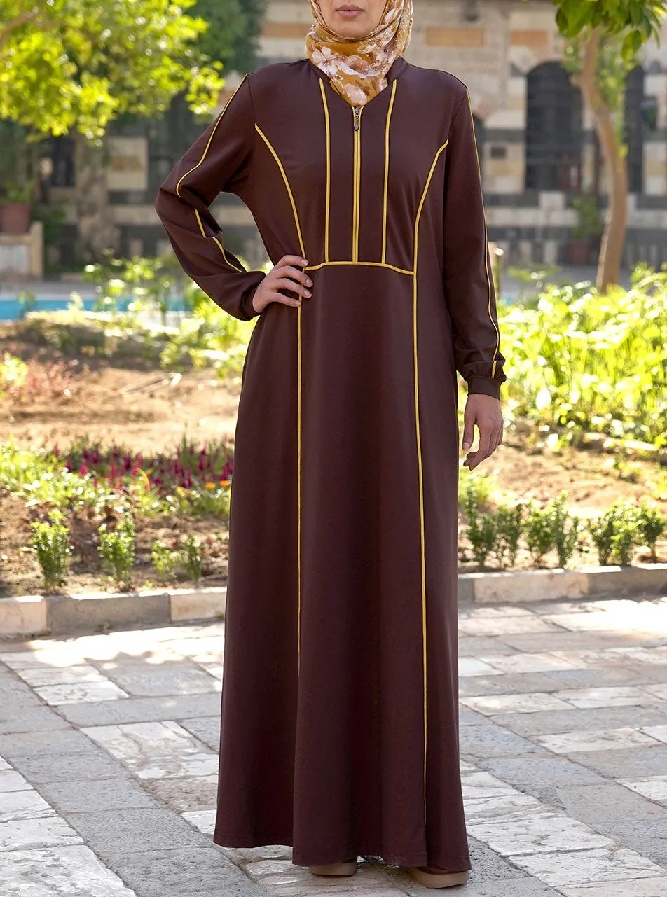 Contrast Trim Jersey Maxi Dress