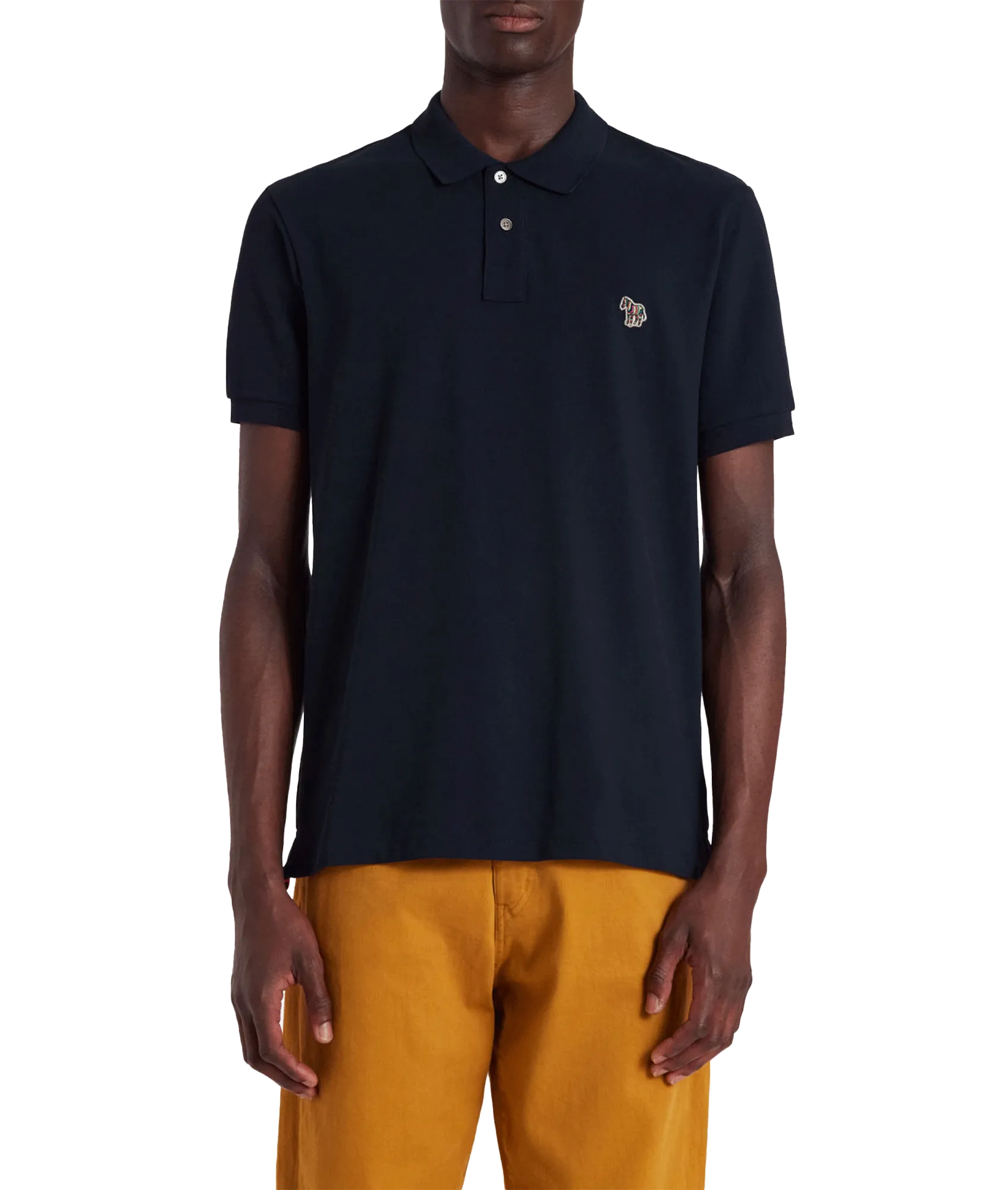 Cotton-Piqué Zebra Polo Shirt - Navy