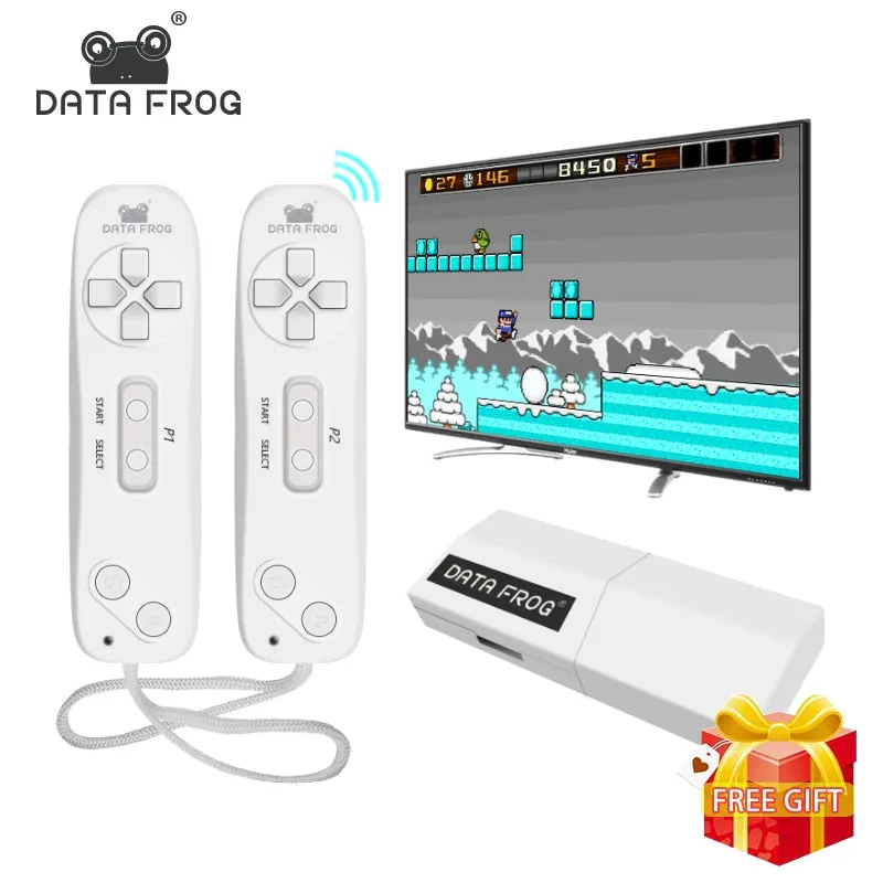 Data Frog USB Wireless Handheld TV Video Game Console Build In 620  Classic 8 Bit Game mini Console Dual Gamepad AV Output