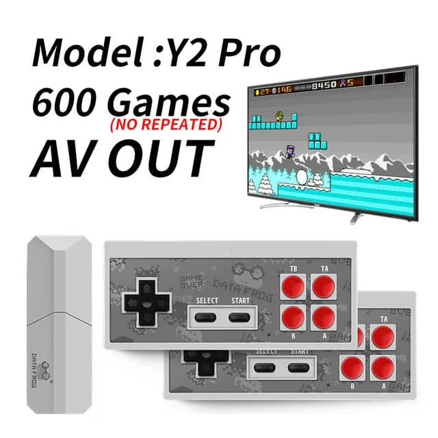 Data Frog USB Wireless Handheld TV Video Game Console Build In 620  Classic 8 Bit Game mini Console Dual Gamepad AV Output