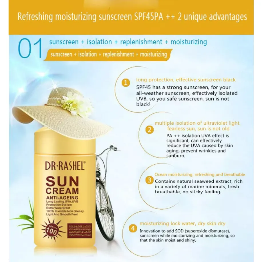 Dr. Rashel Sun Cream Anti-Ageing SPF 100    Gold & Collagen