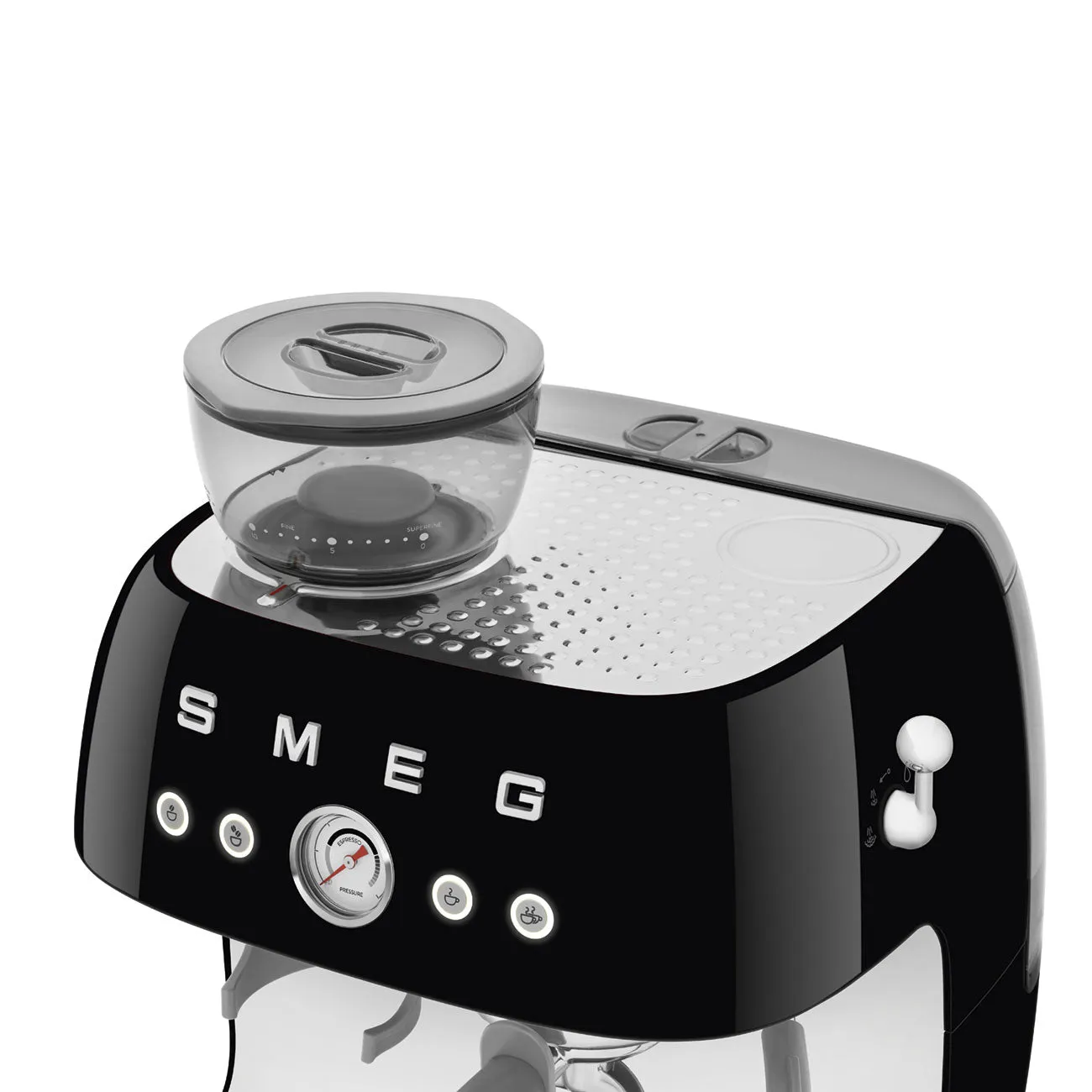 Espresso coffee machine Retro-style Black Glossy