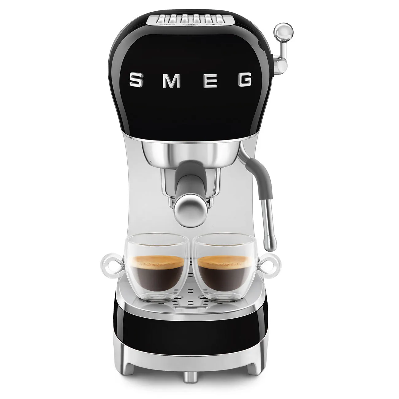 Espresso coffee machine Retro-style Black Glossy