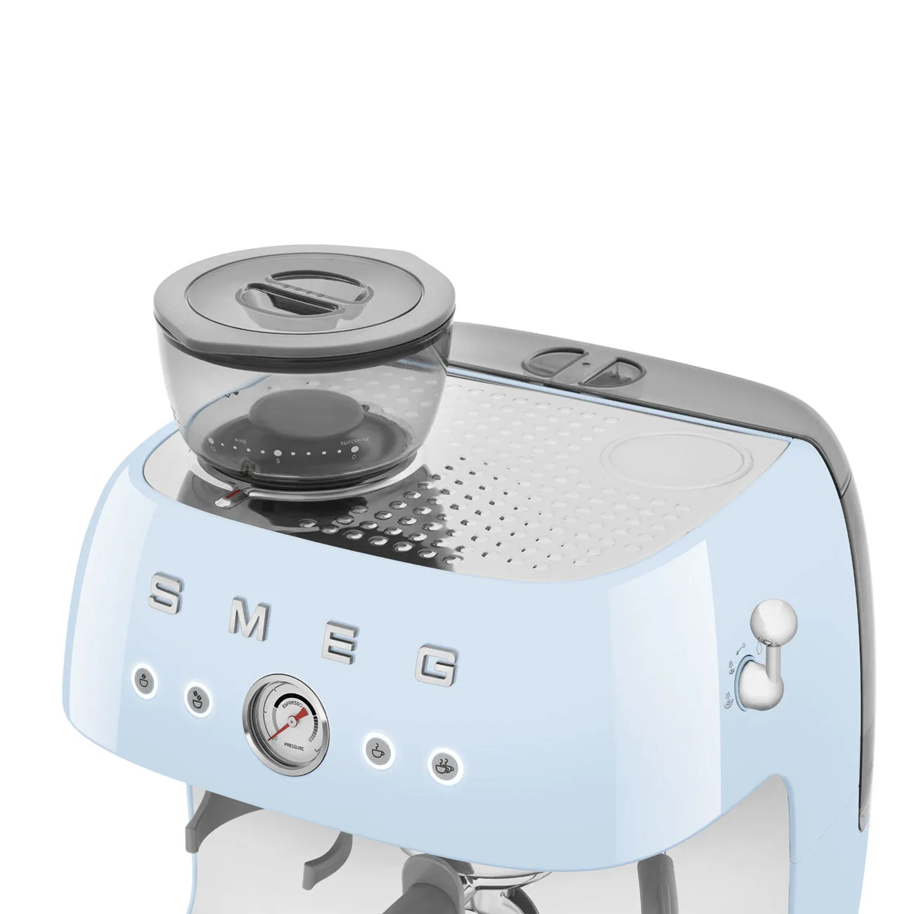 Espresso coffee machine Retro-style Pastel blue Glossy