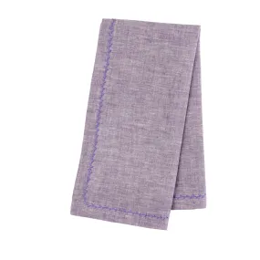 Feather Stitch Napkin Amethyst