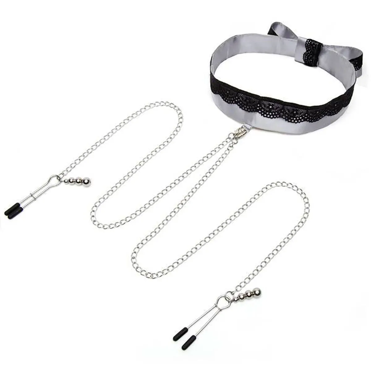 Fifty Shades - Play Nice Satin Collar & Nip Clamps