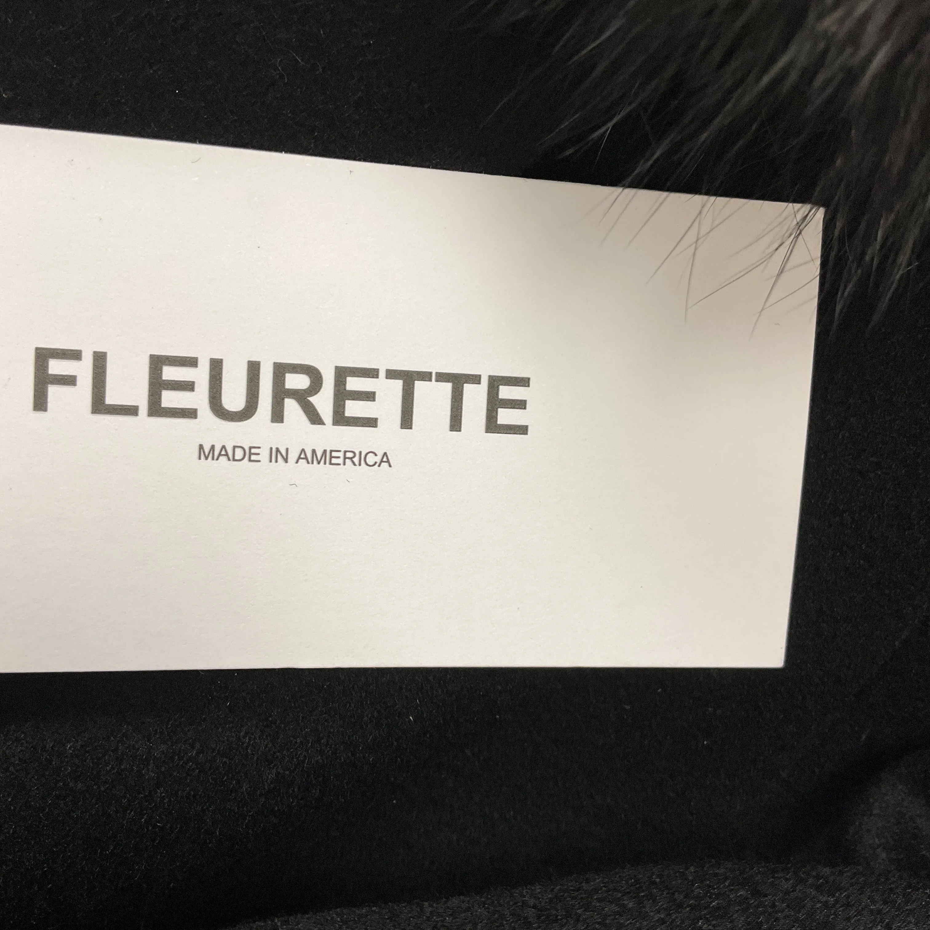 Fleurette Black Fox Fur Collared Belted Wool Coat