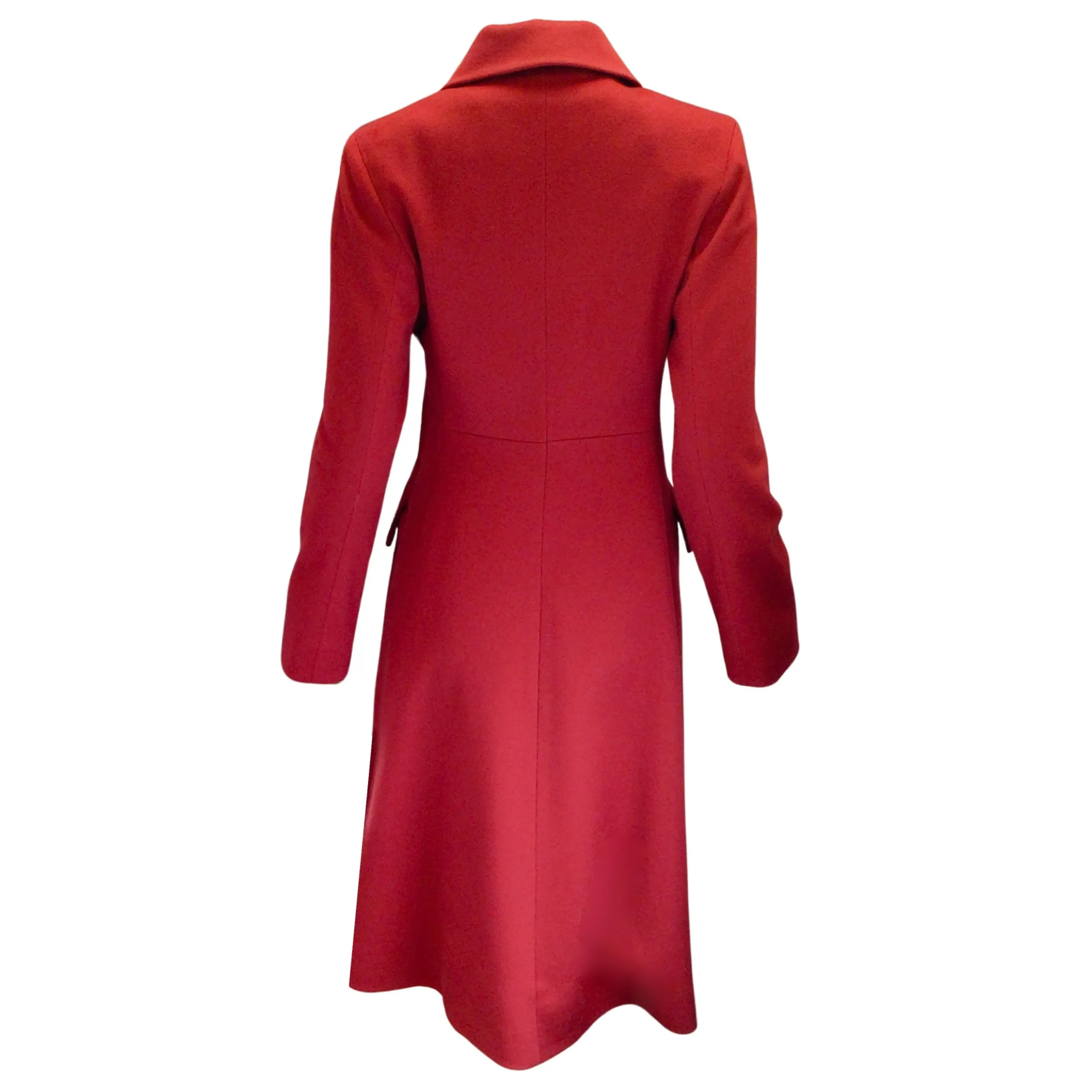 Fleurette Pomegranate Wool Trench Coat