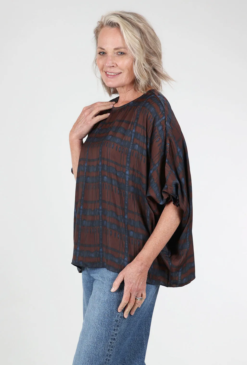 Flowing Gather Sleeve Blouse, Cocoa