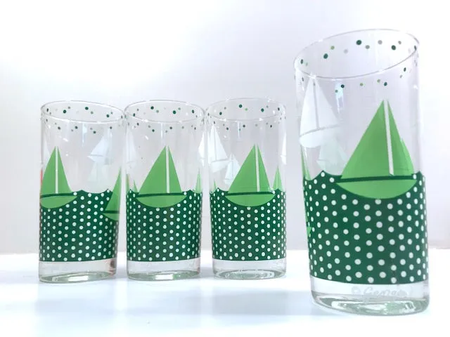 Georges Briard Signed Mid-Century Sailboat Glasses (Set of 4)