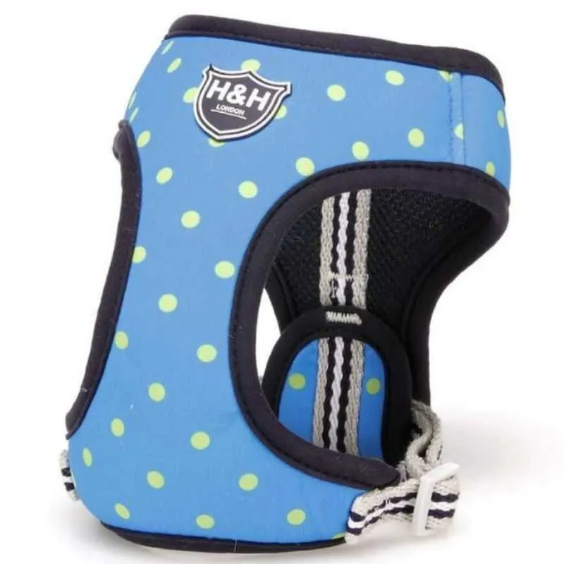 Hugo & Hudson Blue & Green Polka Dot Dog Harness