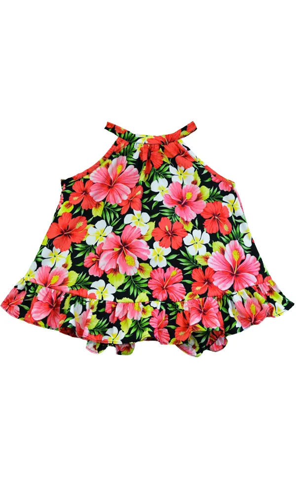 Infant Toddler Halter Dress 2 Piece Set with Bloomers in Black