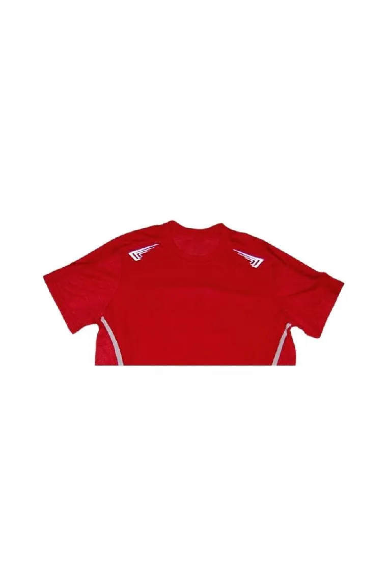 Landmark Short Sleeves Tshirt Round Neck Dri-fit With Reflective Print On Shoulders And Sides- Red