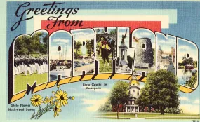 Large Letter Linen - Greetings from Maryland