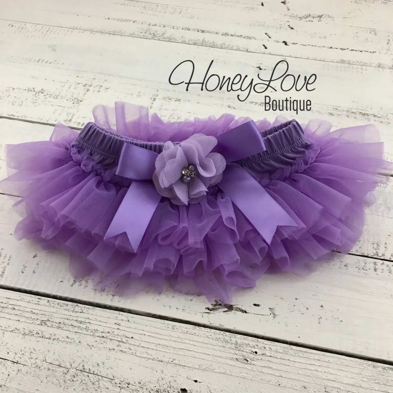 Lavender Purple tutu skirt bloomers and headband - Embellished bloomers