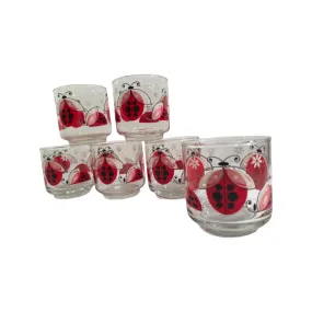 Libbey Retro Lady Bug Glasses (Set of 6)