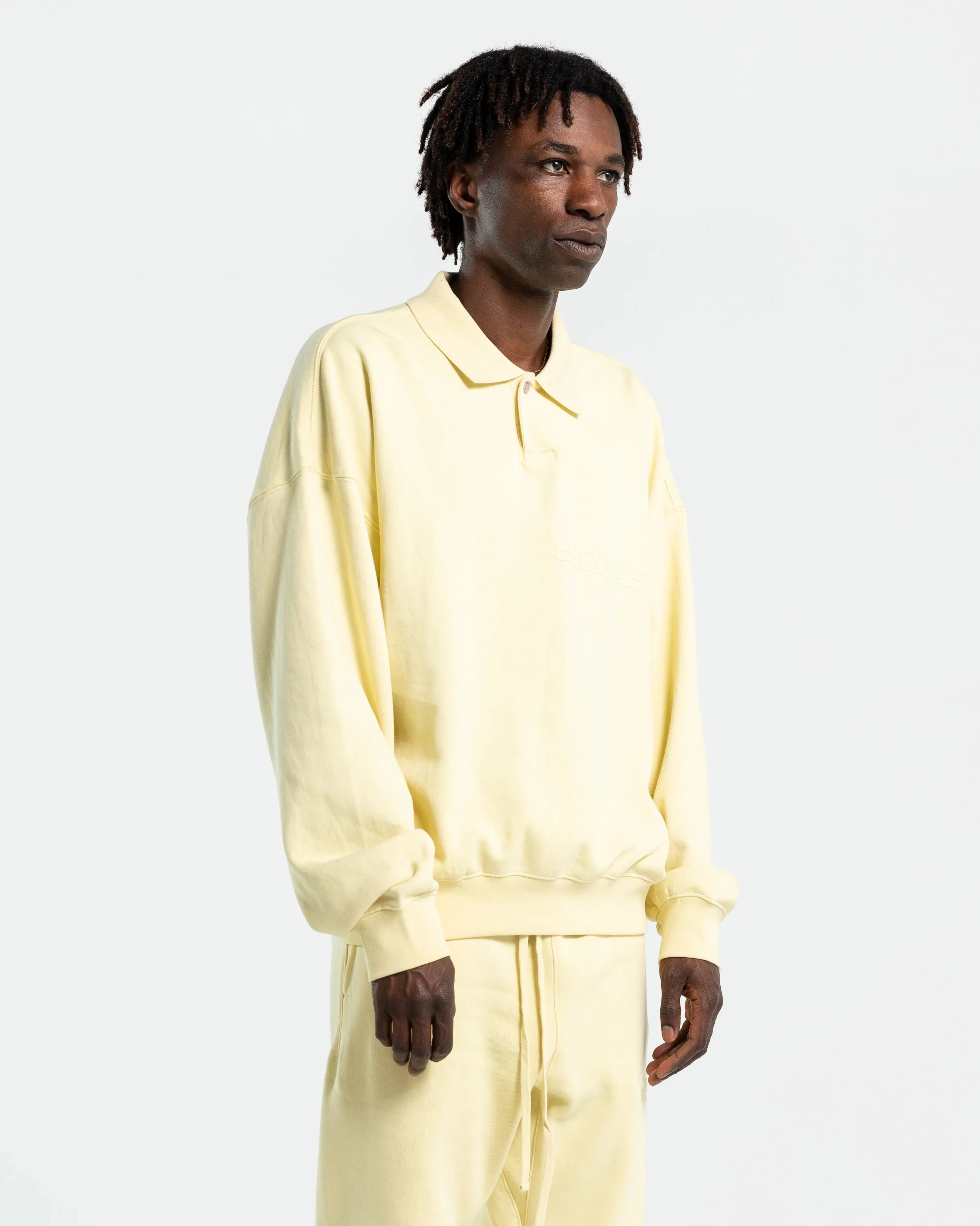 Long Sleeve Polo in Canary