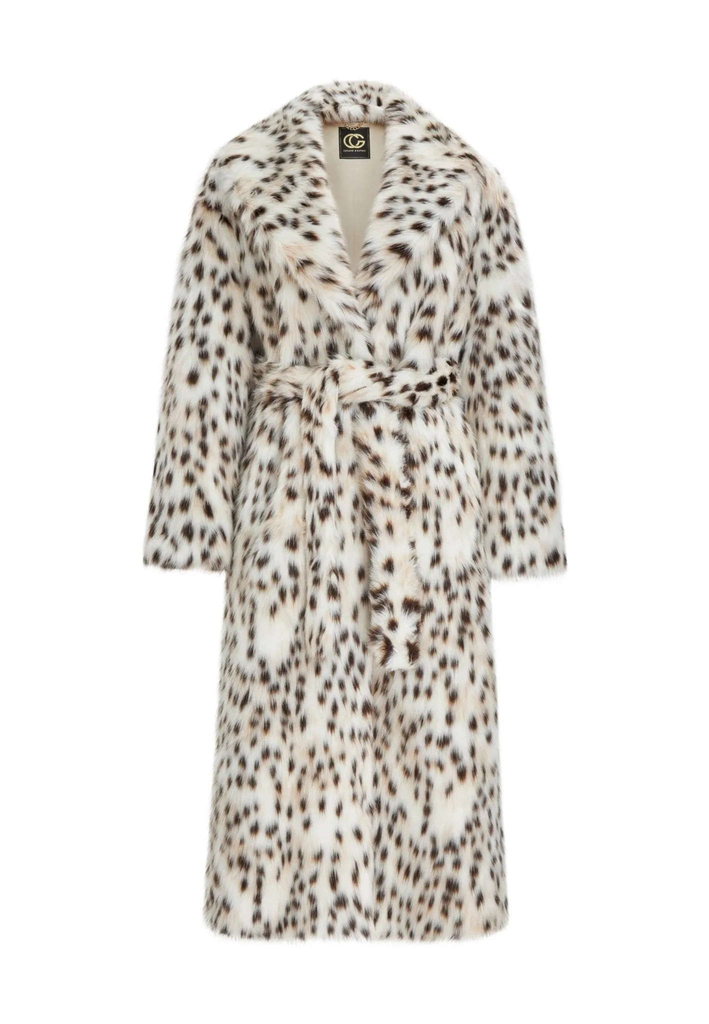 Luxe Spotted Faux Long Coat