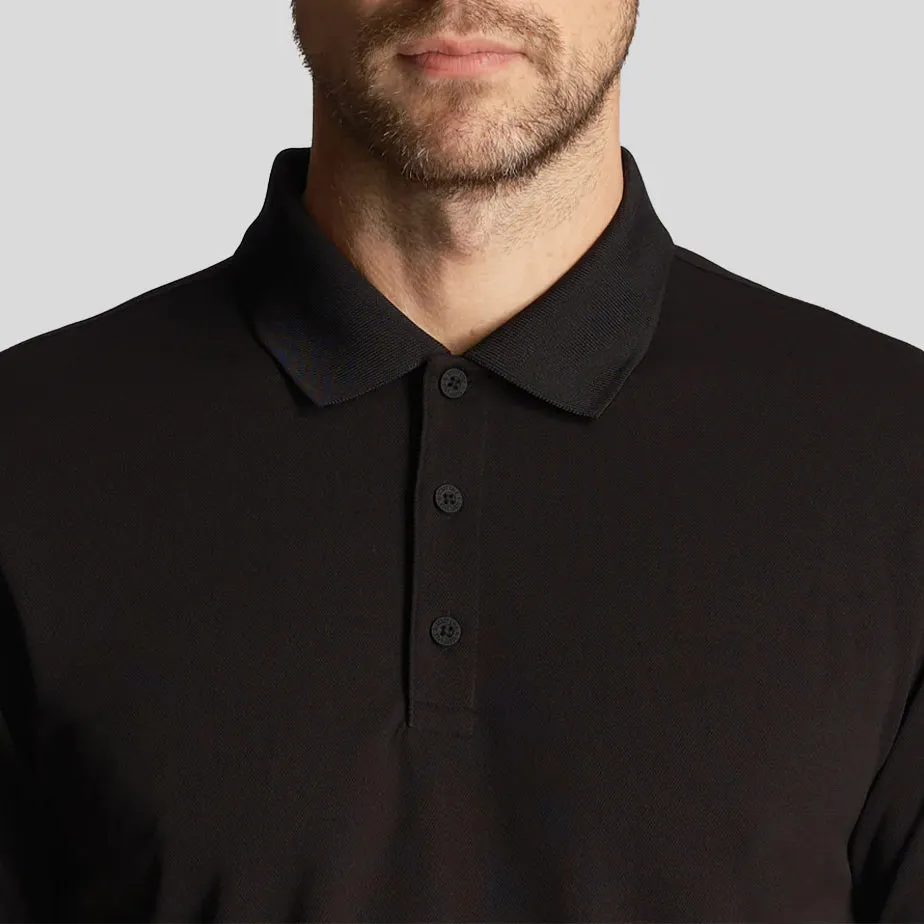 Lyle & Scott Tonal Eagle Golf Tech Polo Shirt - Jet Black