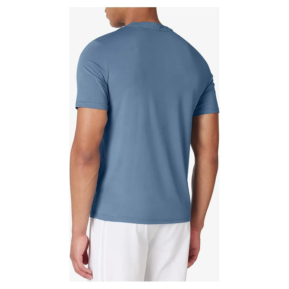 Men's Short Sleeve Tennis Henley Elemental Blue