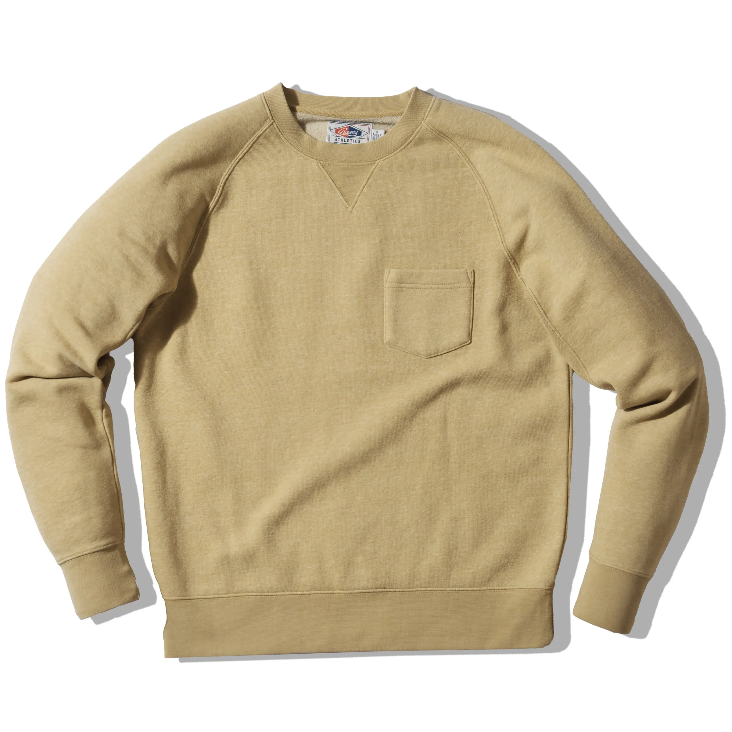 Nolan Marled Fleece Crew Neck - Grass Yellow