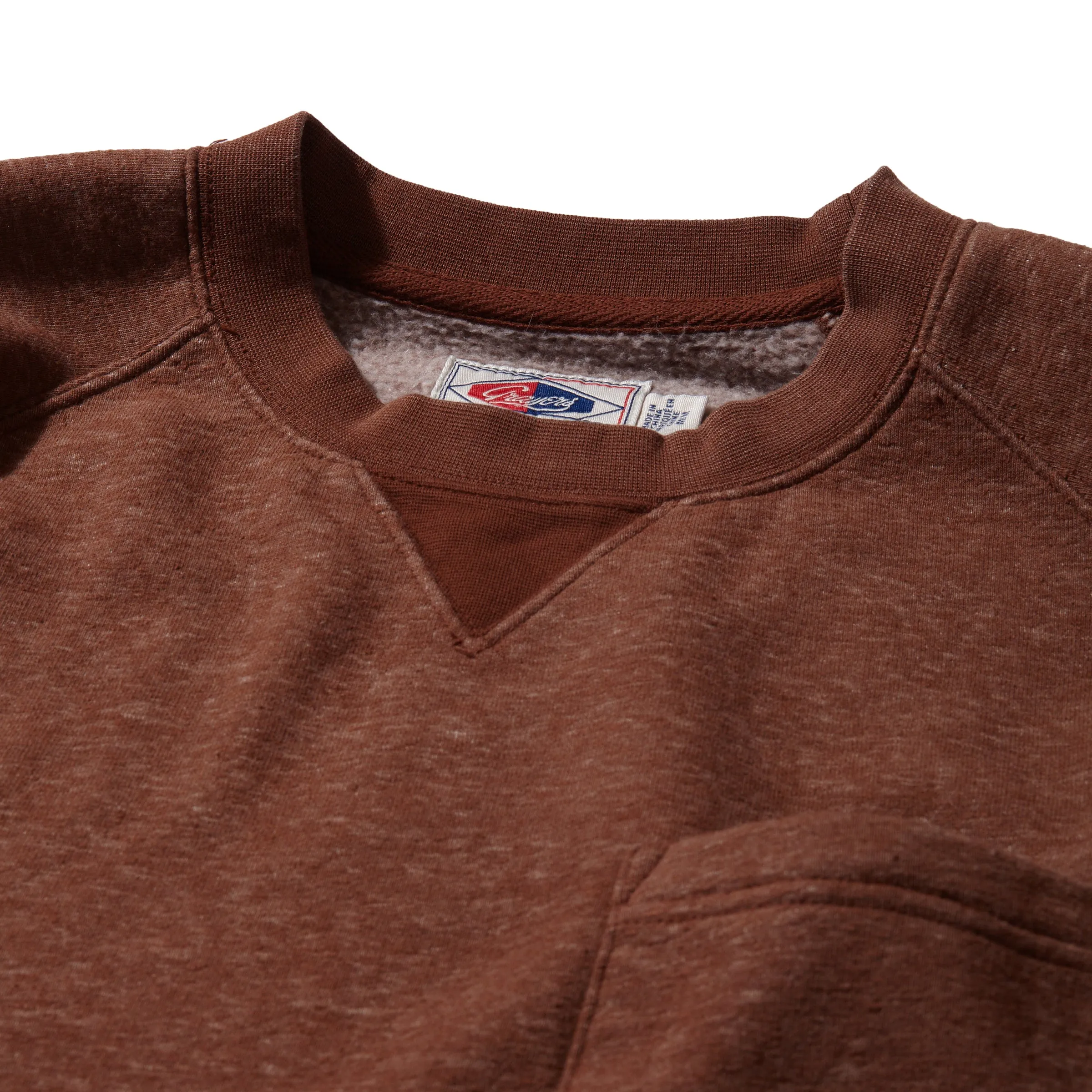 Nolan Marled Fleece Crew Neck - Sugar Brown