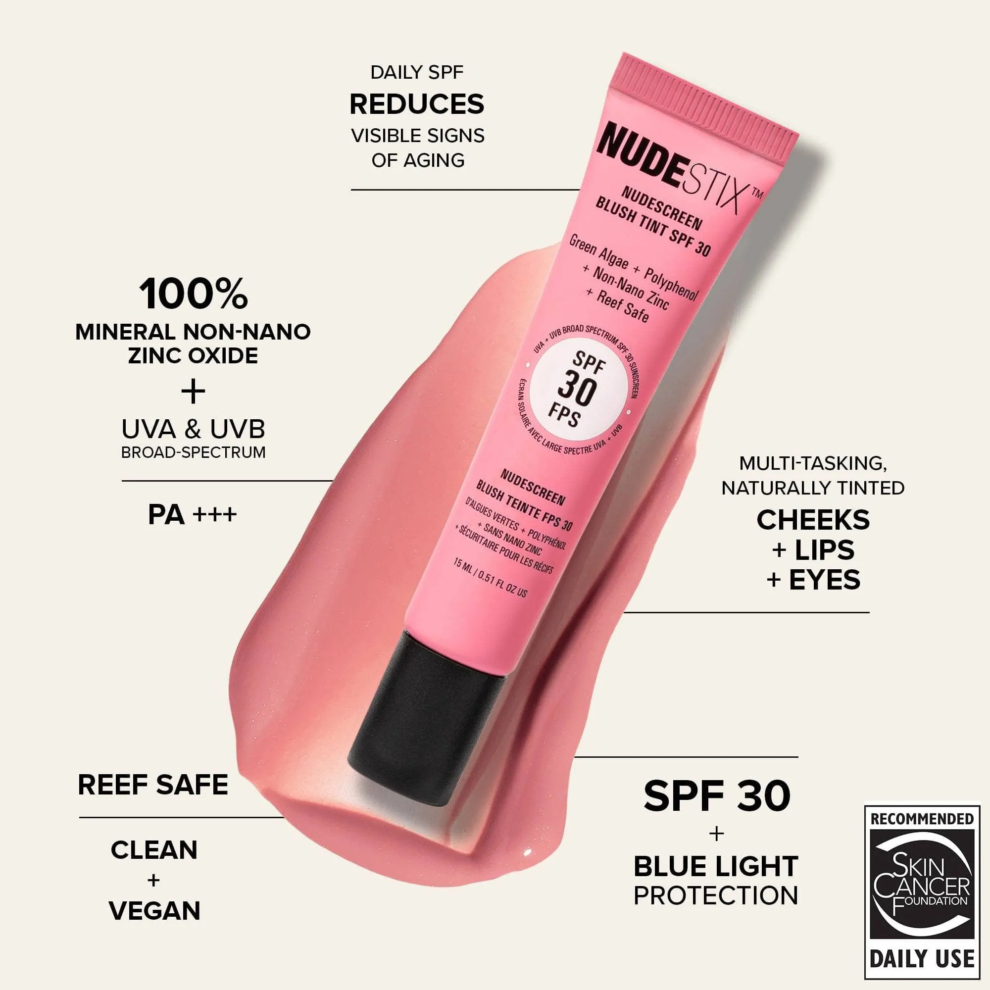 NUDESCREEN BLUSH TINT SPF 30