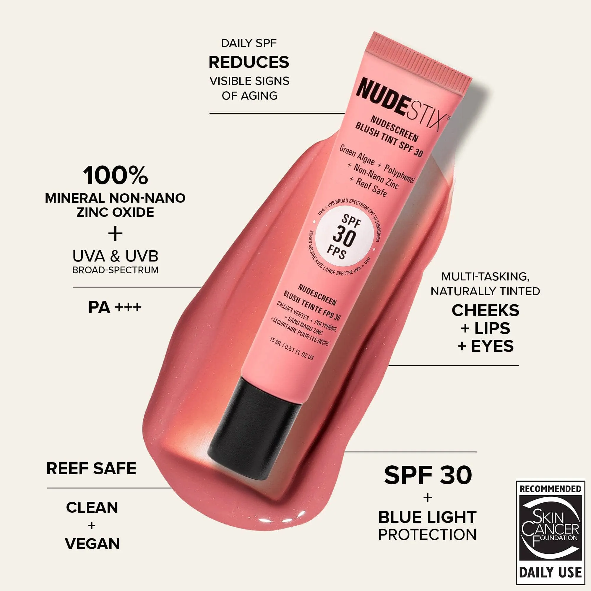 NUDESCREEN BLUSH TINT SPF 30