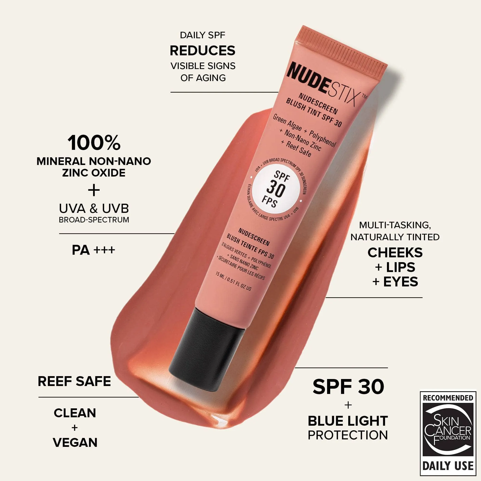 NUDESCREEN BLUSH TINT SPF 30