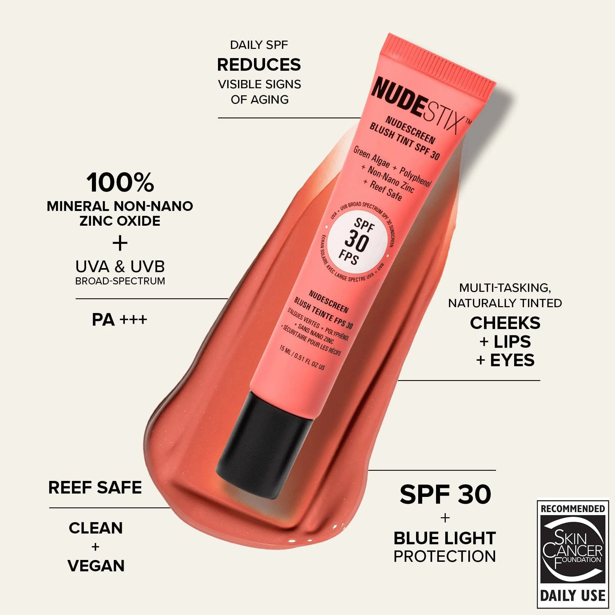 NUDESCREEN BLUSH TINT SPF 30