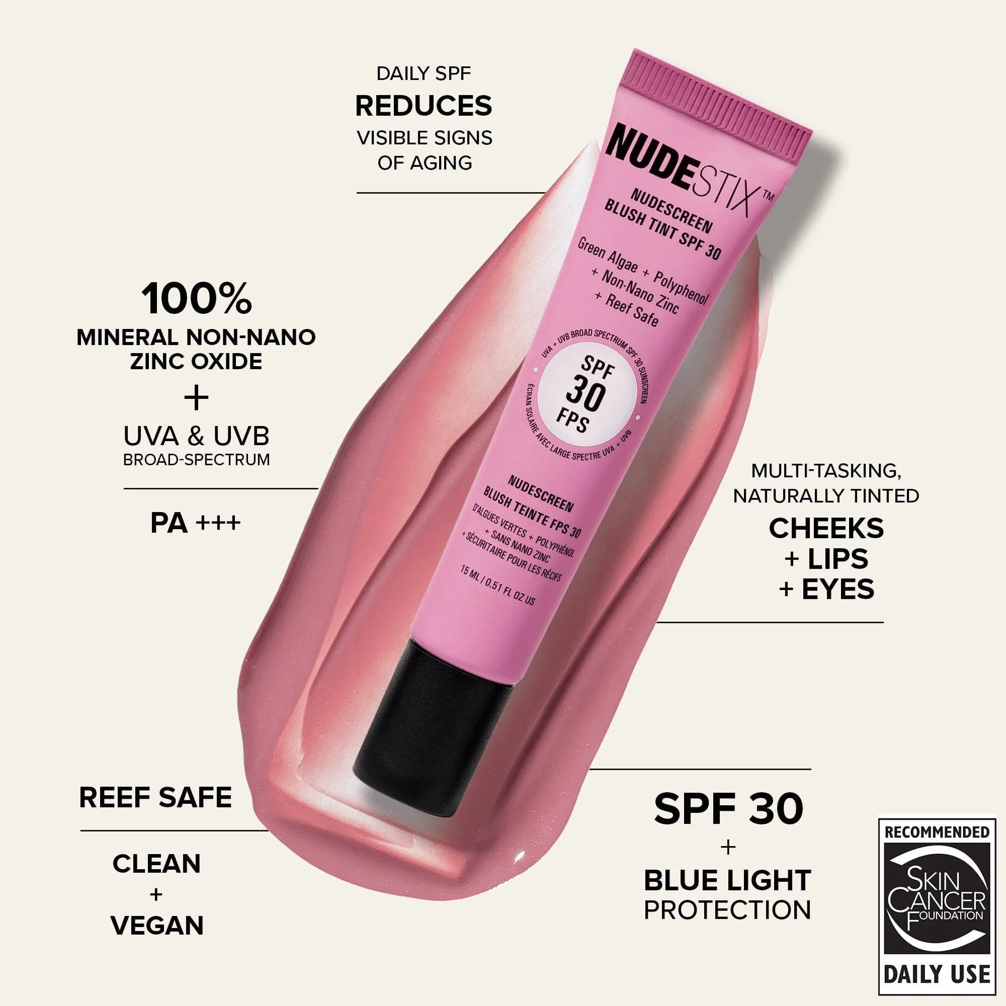 NUDESCREEN BLUSH TINT SPF 30