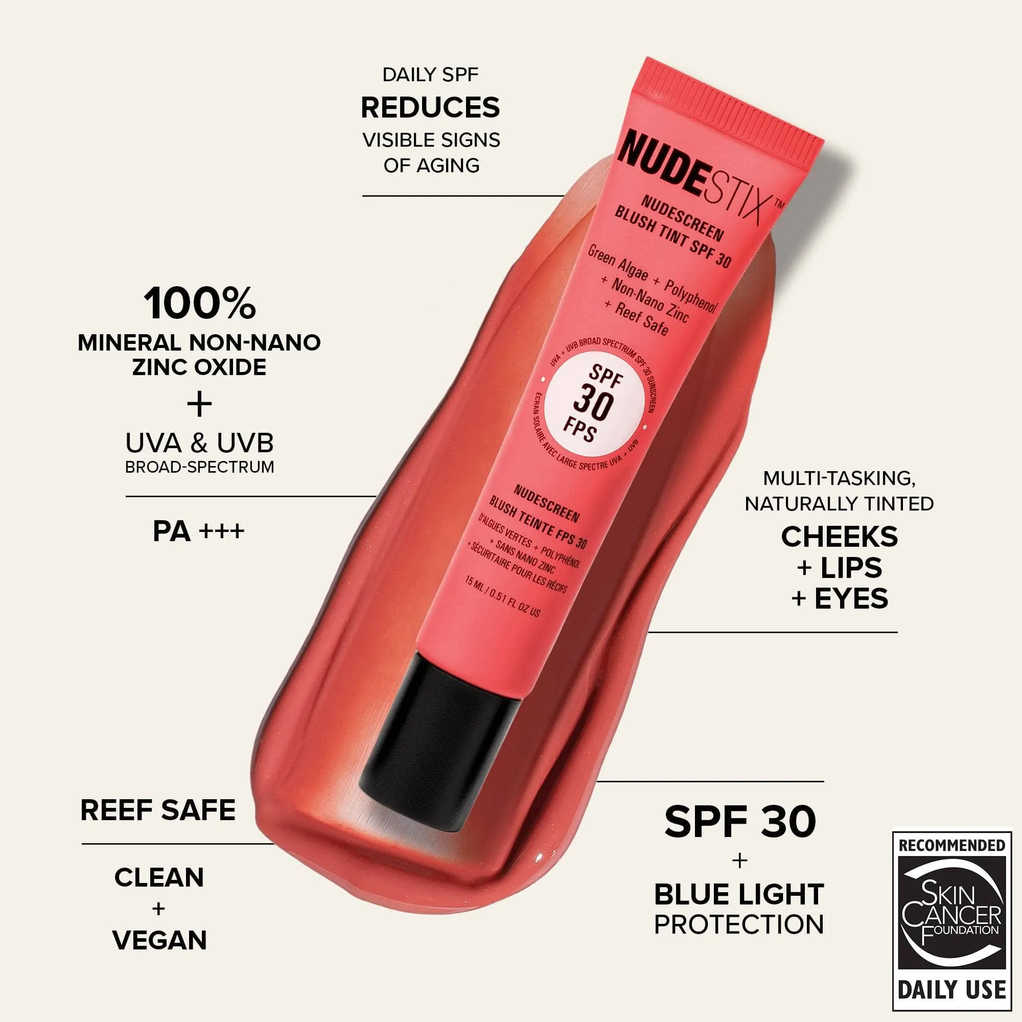 NUDESCREEN BLUSH TINT SPF 30