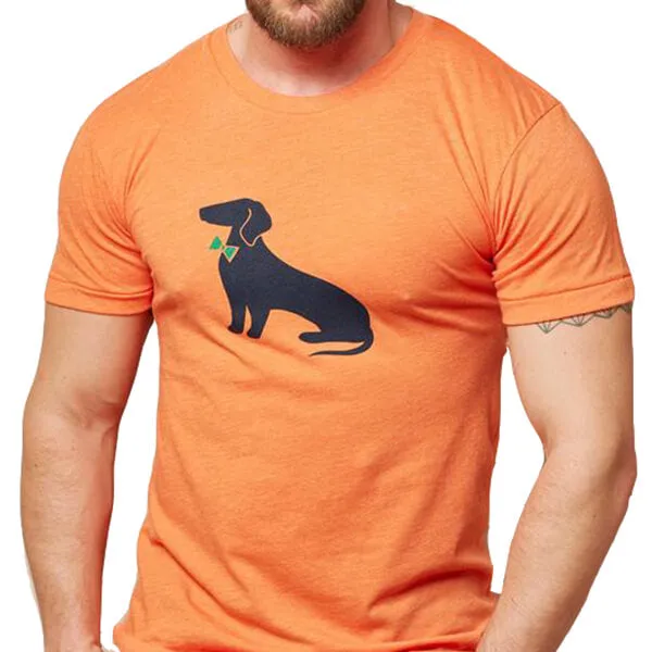 Orange Heather Dachshund T-Shirt