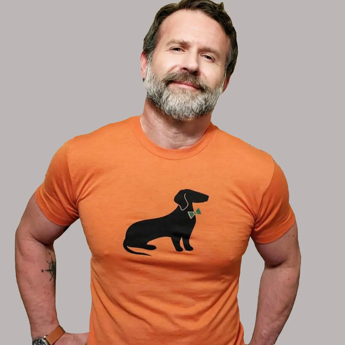 Orange Heather Dachshund T-Shirt