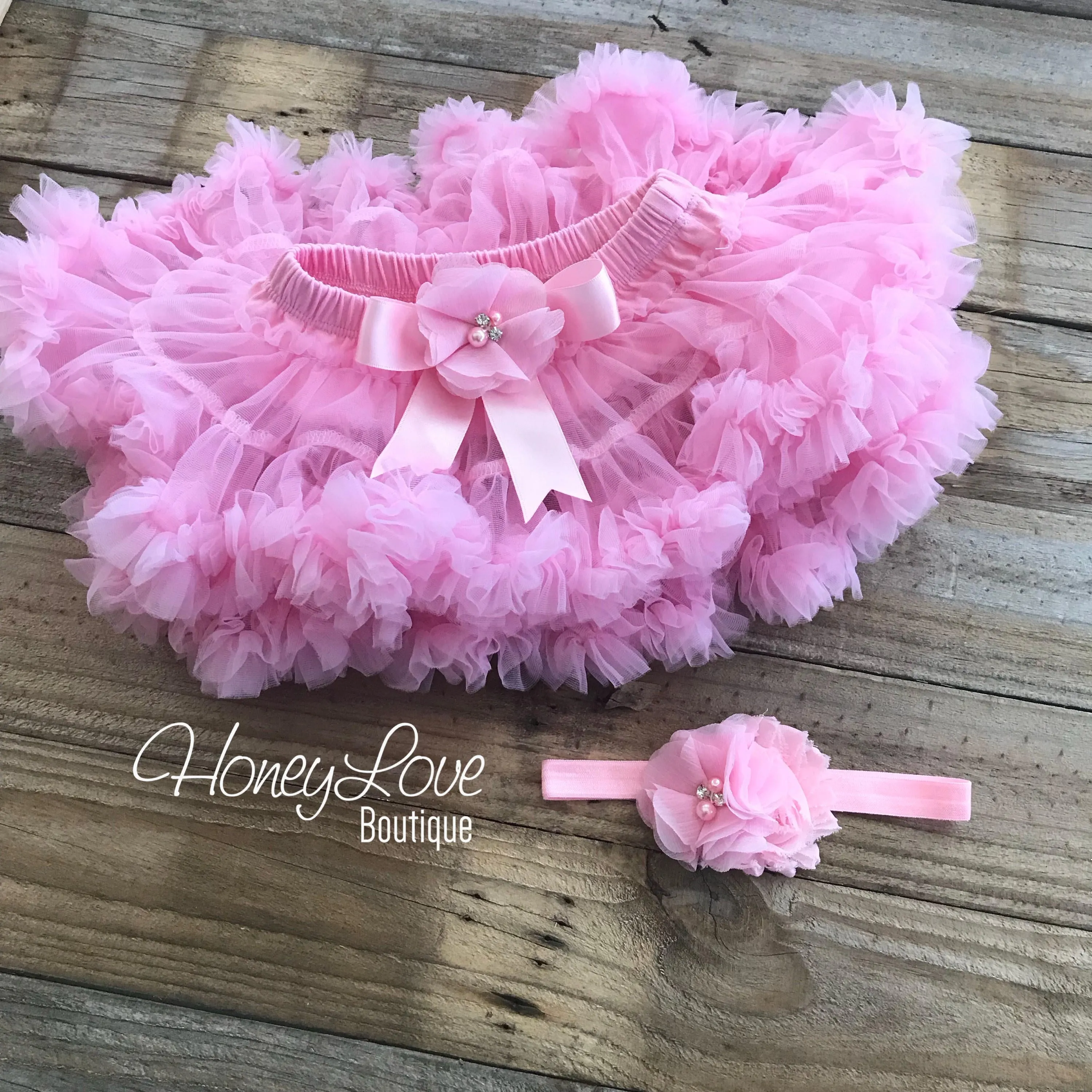 Personalized 1st Birthday Princess outfit - Light Pink and Gold Glitter - embellished pettiskirt