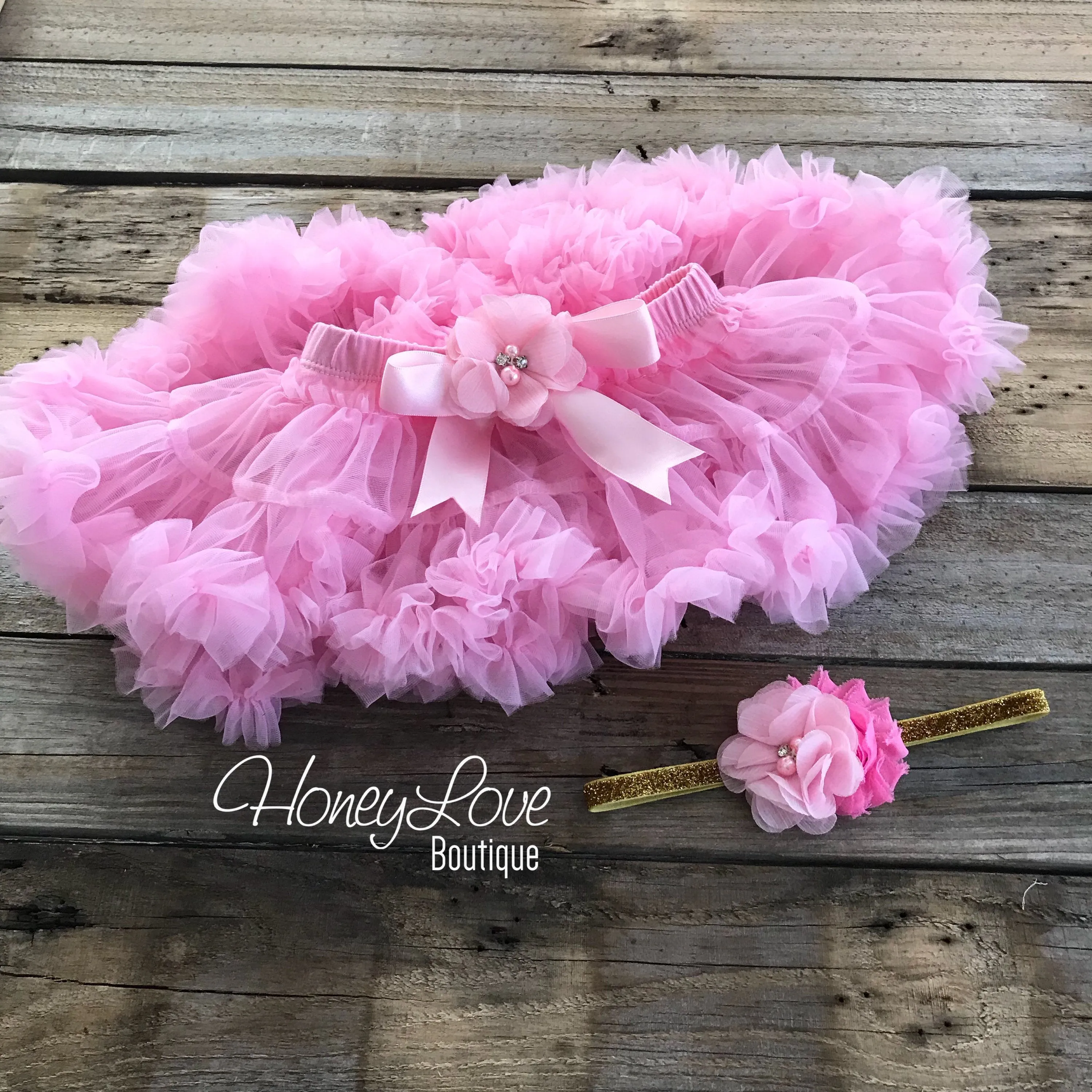 Personalized Name "is One" - 1st Birthday Outfit - Light Pink and Silver/Gold Glitter - embellished pettiskirt