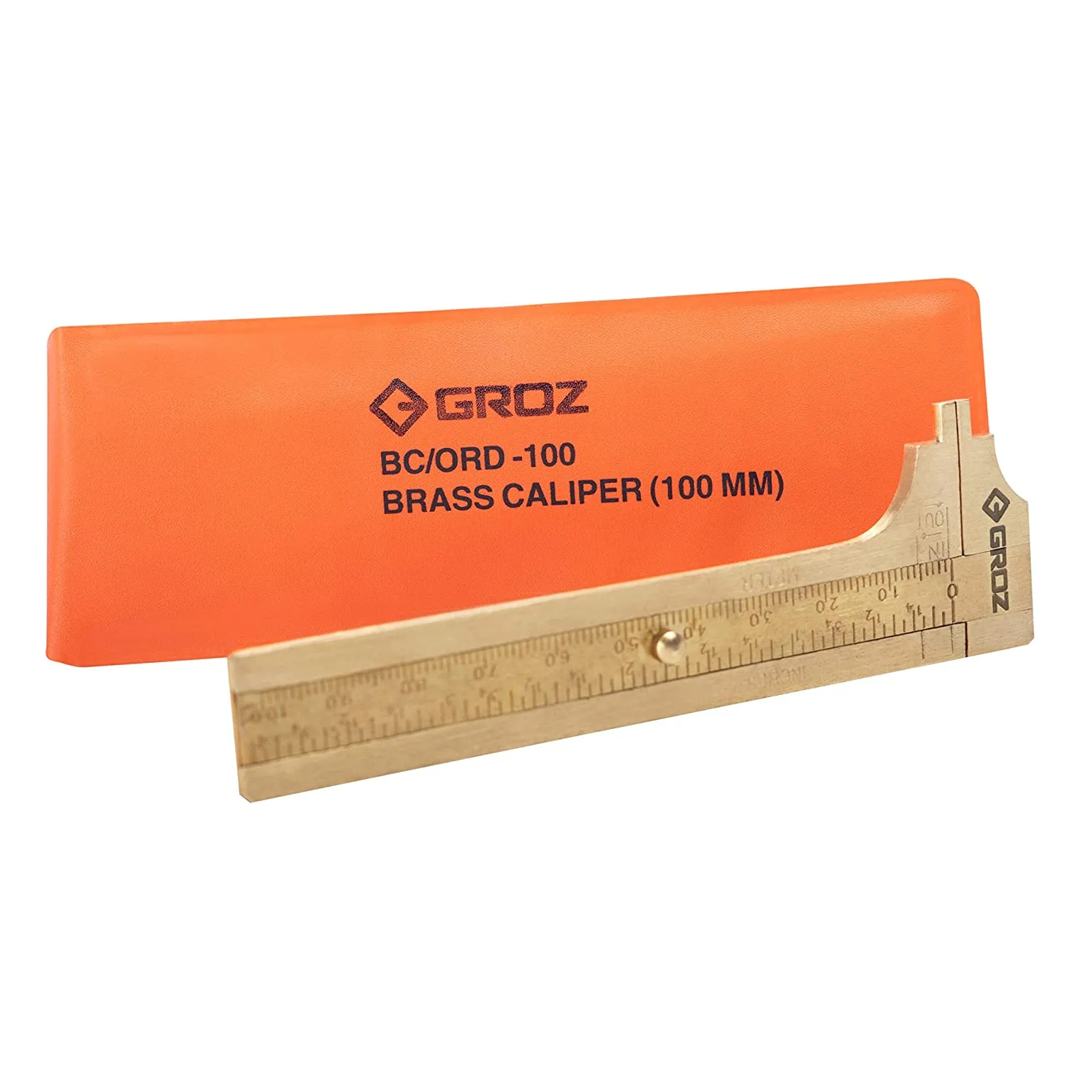 Pocket Brass Caliper, Internal and External, 4"